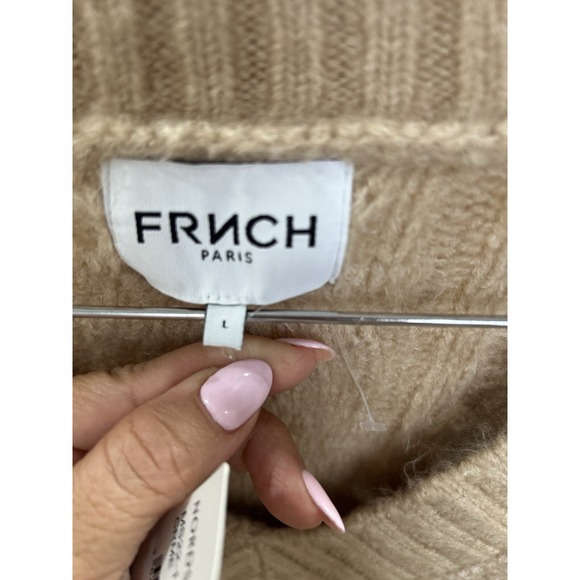 Anthropologie FRNCH PARIS Sweater Vest Chunky Knit Boho Size L Camel Color - Picture 5 of 10
